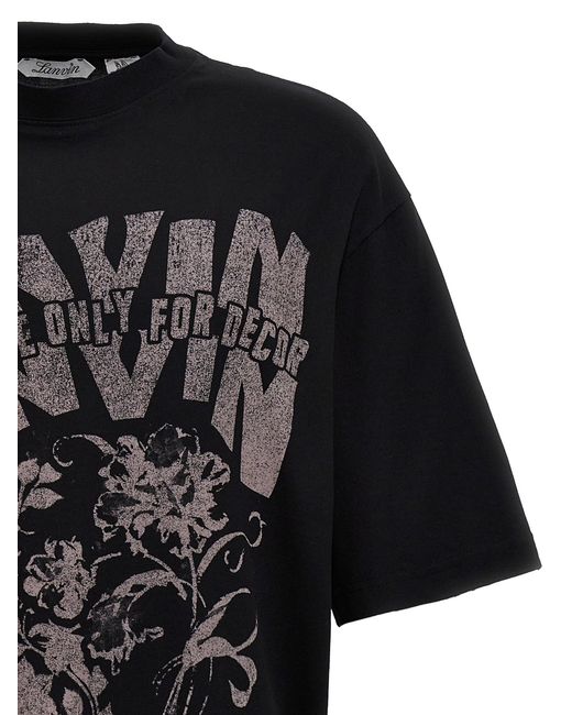 Printed T Shirt Nero di Lanvin in Black da Uomo