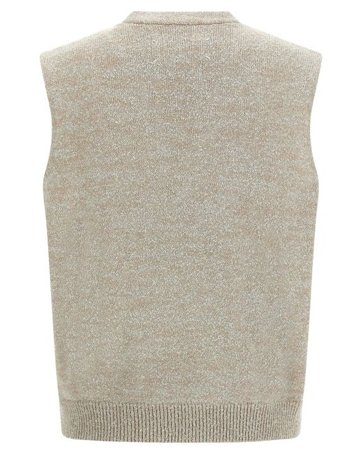 Maison Margiela Natural Bouclé Knit Vest for men