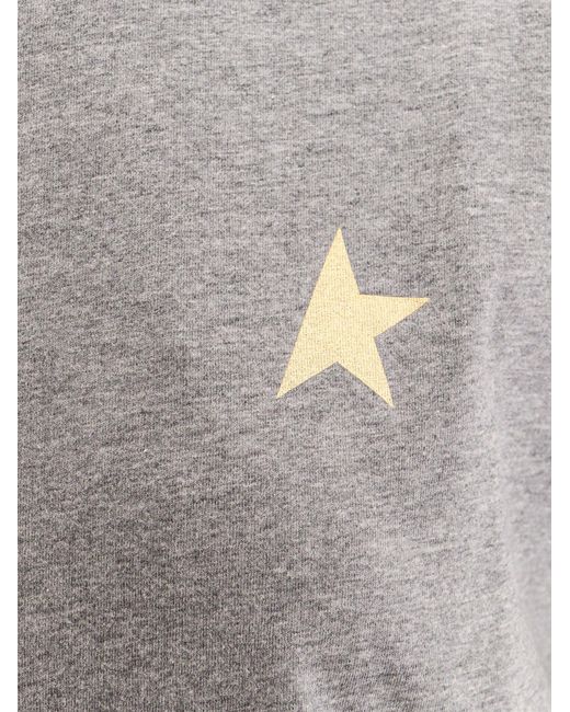 T-shirt in cotone con effetto melange ed iconico logo frontale di Golden Goose Deluxe Brand in Gray
