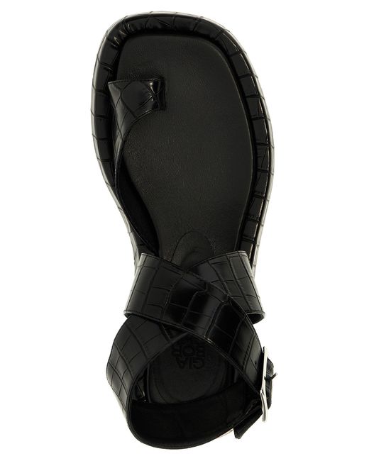 Gia Borghini Black Roxanne Sandals