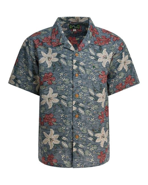 Montbell Gray Take Loha Yamayuri Shirts Light for men