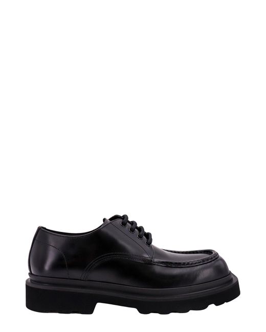 Dolce & Gabbana Black Leather Lace-up Shoe for men