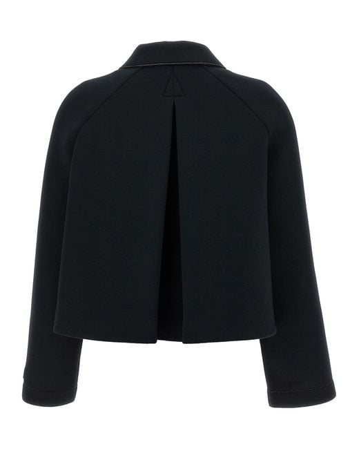 Marni Black Button-Front Jersey Jacket With Classic Collar