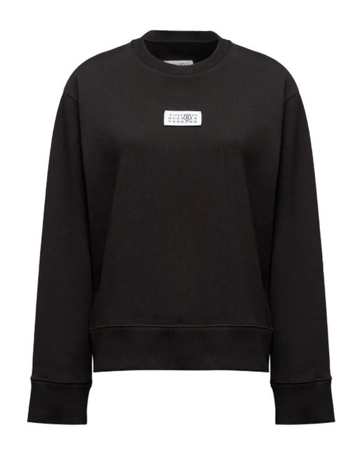 Felpa Con Applicazione Numbers-Donna di MM6 by Maison Martin Margiela in Black