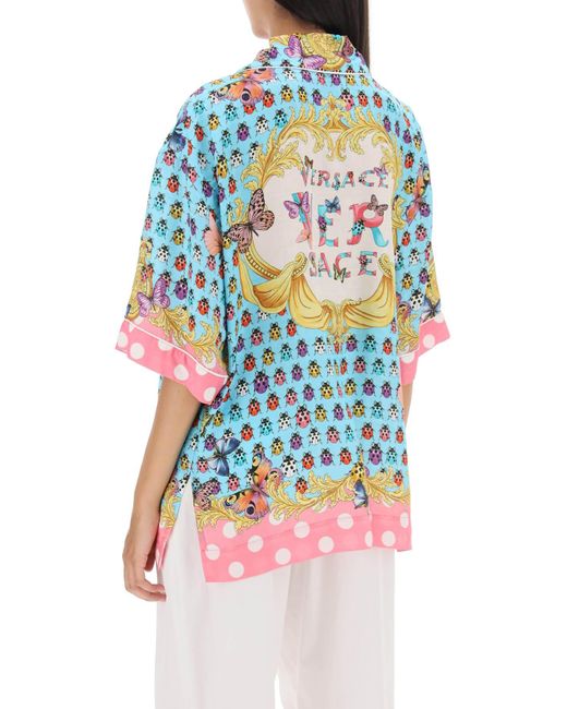 Versace Multicolor Butterflies & Ladybugs Short Sleeve Shirt