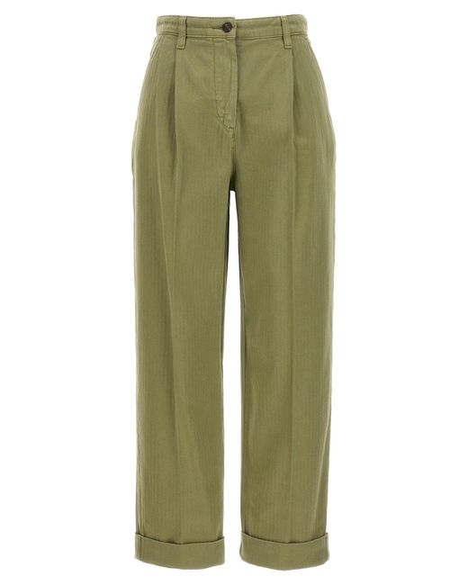 Cropped Chino Pantaloni Verde di Etro in Green
