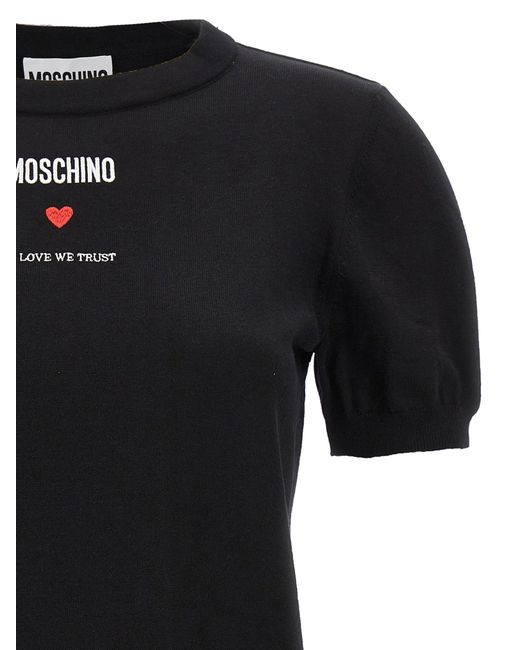 Moschino Black In Love We Trust Sweater, Cardigans