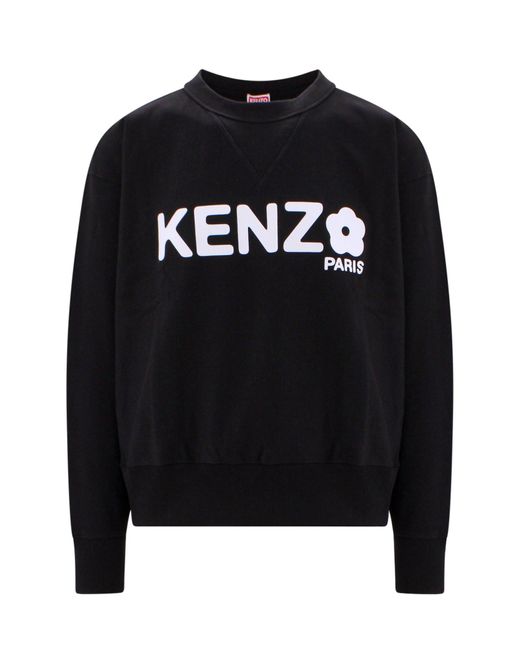 KENZO Black Crewneck Sweatshirt With Print for men