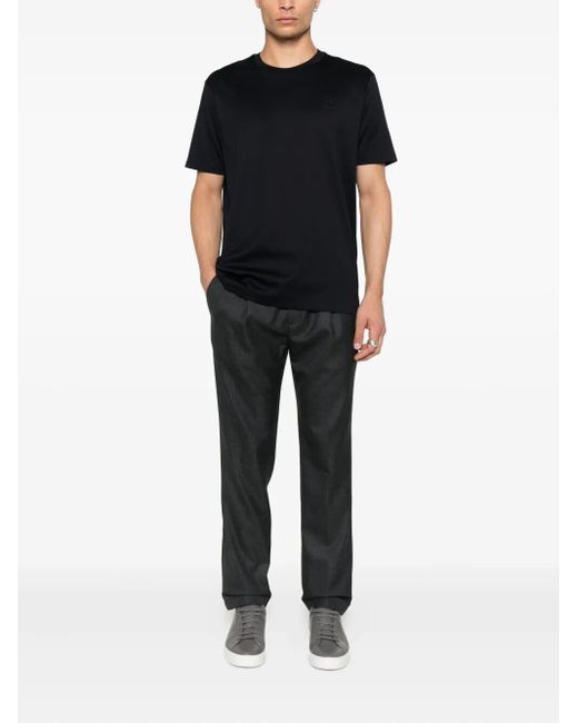 Paul & Shark Black Logo-Print Cotton T-Shirt for men