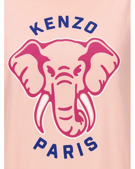 Elephant T Shirt Rosa di KENZO in Pink