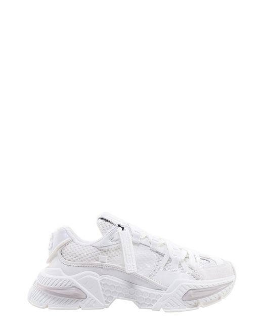 Dolce & Gabbana White Airmaster Sneakers In Mesh And Suede for men