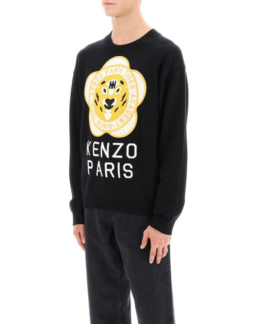 KENZO Black Tiger Academy Crew Neck Sweater for men