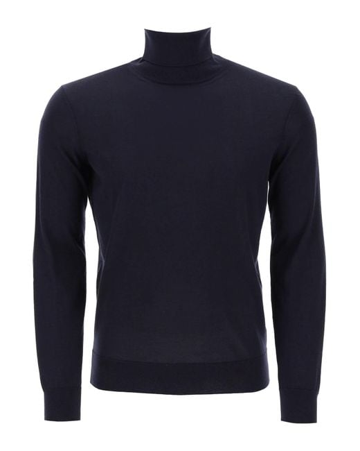 Zegna Blue Cashseta Turtleneck Sweater for men