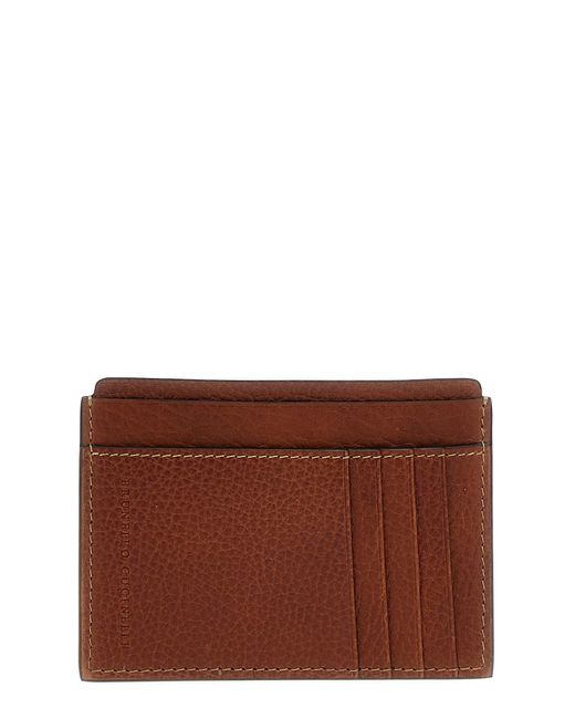 Brunello Cucinelli Brown Leather Cardholder for men