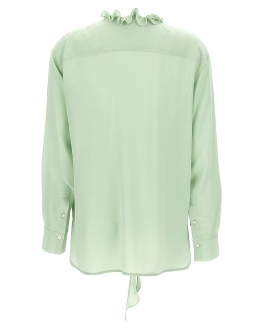 Victoria Beckham Green 'Ruffle' Blouse