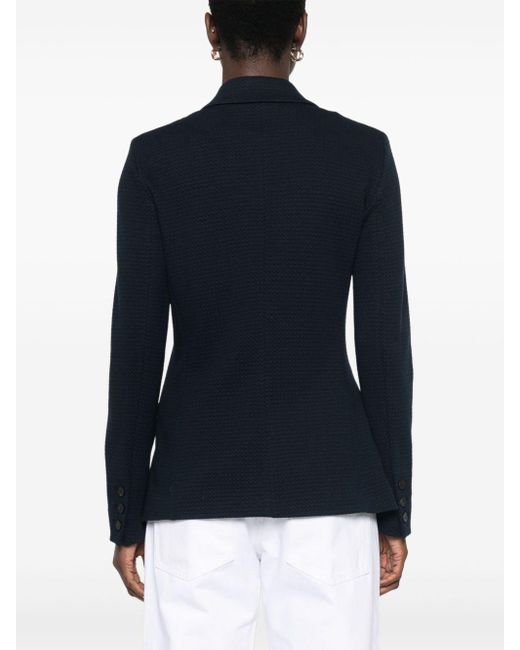 Emporio Armani Blue Single-Breasted Blazer Jacket