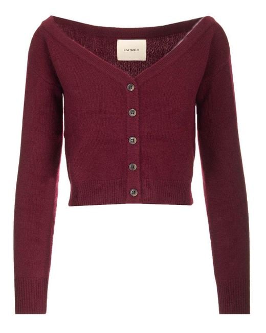 Lisa Yang Red Beata Knitwear Bordeaux