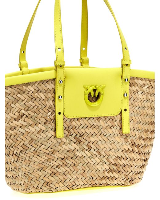 Pinko Yellow Love Summer Crossbody Bags