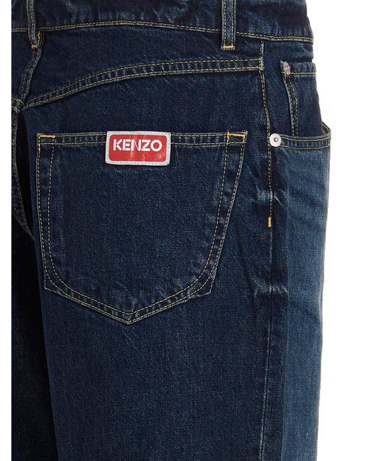 KENZO Blue 'Darkstone Suisen Relaxed’ Jeans for men