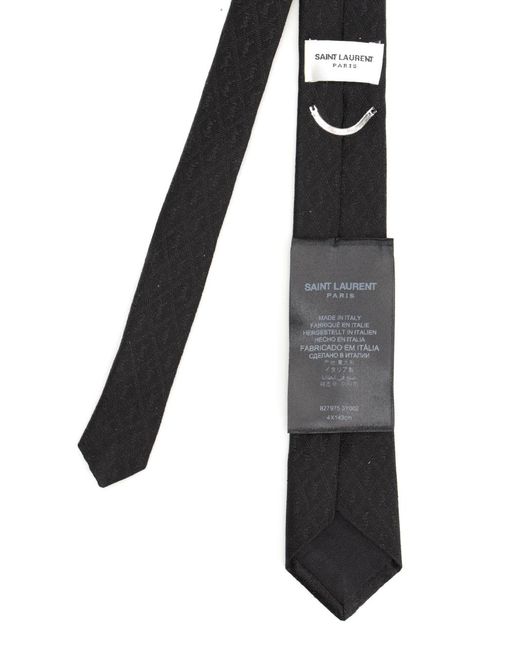 Saint Laurent Monogram Tie Ties And Bow Ties Black for men