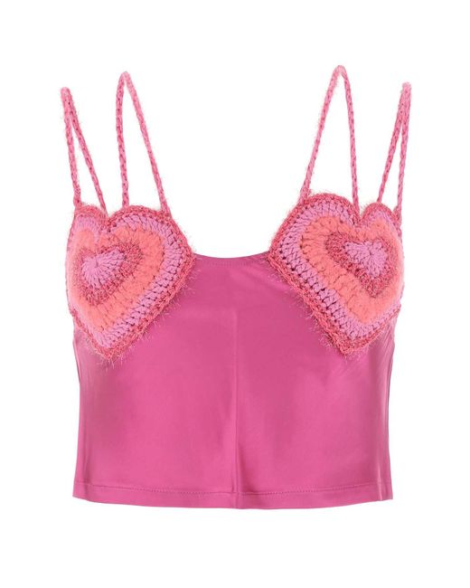 Marco Rambaldi Pink Fucsia Satin Top