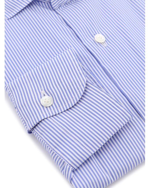 Barba Napoli Purple Cotton Shirt With Striped Motif for men