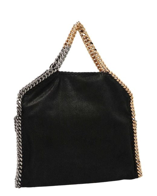 Stella McCartney Black Shaggy Deer Falabella Fold Over Handbag