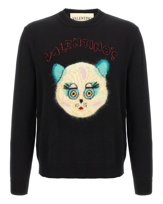 Le Chat De La Maison Maglioni Nero-Uomo di Valentino Garavani in Black da Uomo