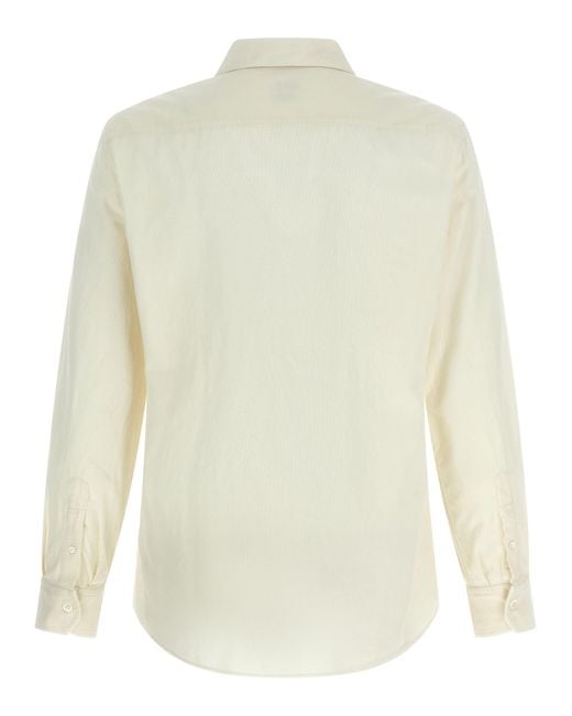 Brunello Cucinelli White Corduroy Shirt Shirt And Blouse for men