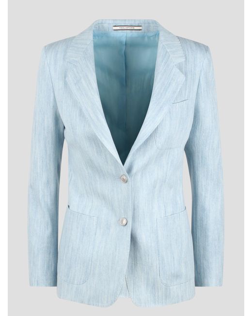 Light blue denim single breasted blazer di Tagliatore