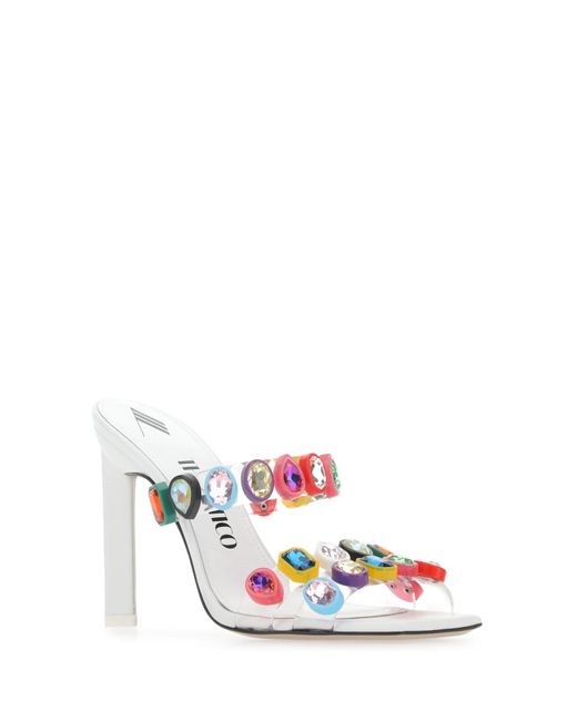 The Attico White Embellished Pvc Nanci Mules