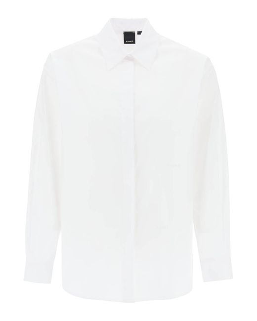 Pinko White Cotton Popeline Shirt