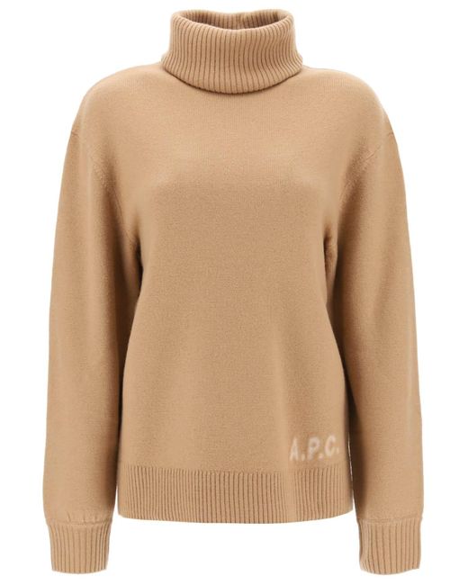 A.P.C. Natural 'walter' Virgin Wool Turtleneck Sweater