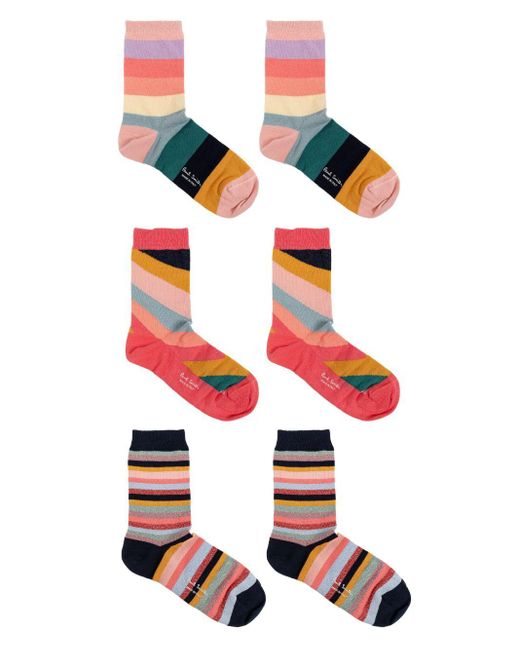 Paul Smith White Swirl-Pattern Socks (Pack Of Three)