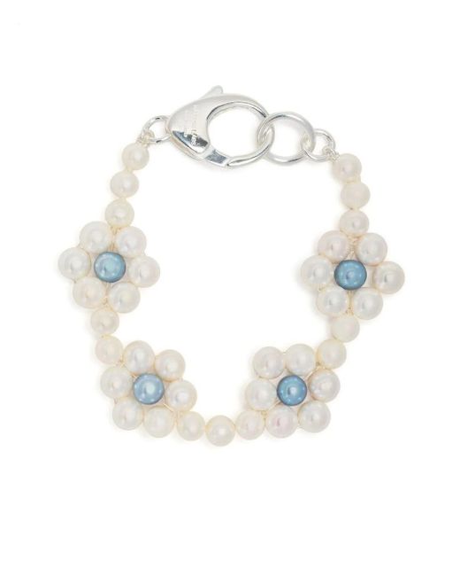 Hatton Labs White Daisy Pearl Bracelet