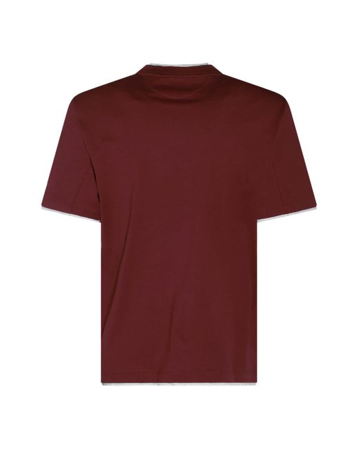 T-Shirts di Brunello Cucinelli in Red da Uomo