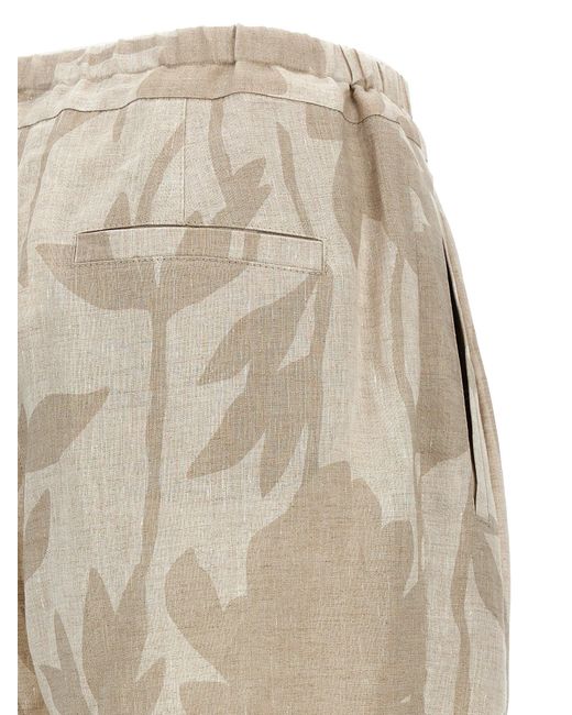 Brunello Cucinelli Natural Floral Trousers