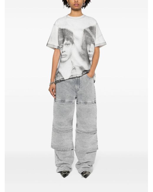 Jeans a gamba larga con pannelli di Y. Project in Gray