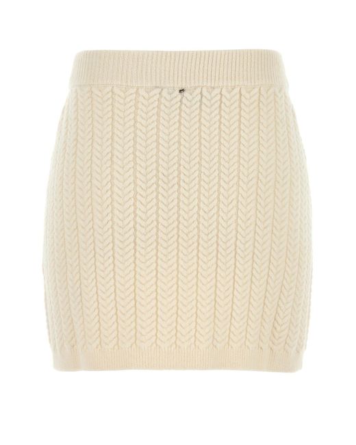 Max Mara Natural Ivory Wool Blend Earry1 Mini Skirt