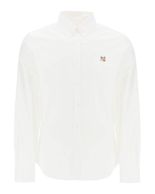 Maison Kitsuné White Maison Kitsune "mini Fox Head Oxford Shirt" for men