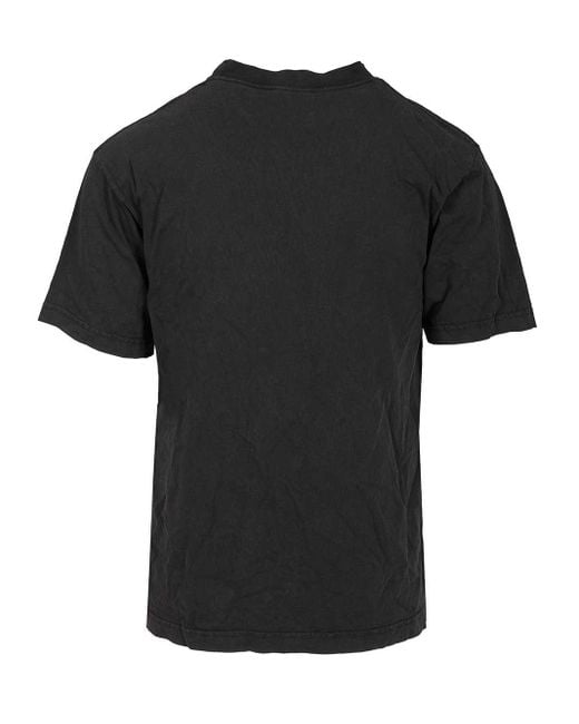 Balenciaga Black Standard Print Cotton T-Shirt for men