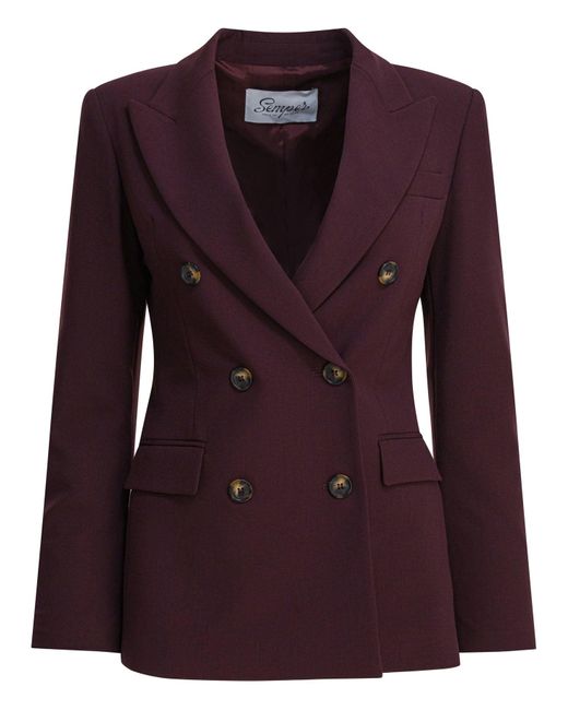 Semler Purple Balzer Double-Breasted Jackets Bordeaux