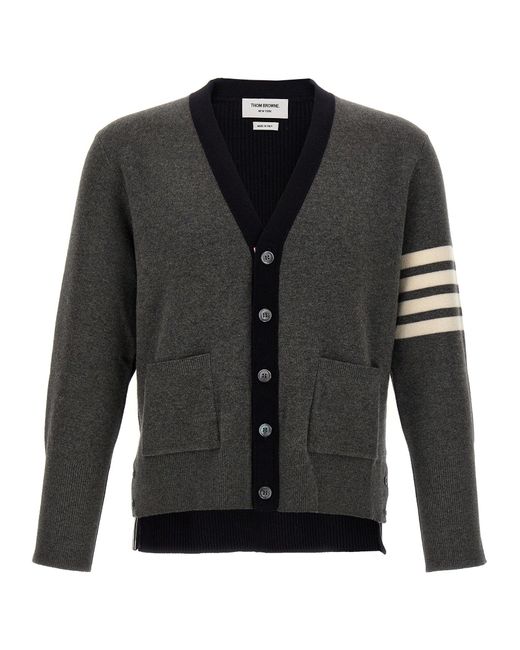 Thom Browne Black 4 Bar' Cardigan for men