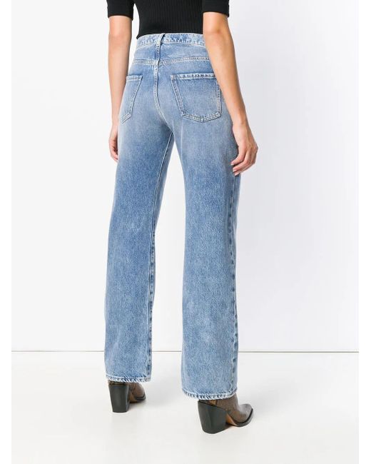 Jeans A Gamba Dritta Con Tasche A Contrasto-Donna di Maison Margiela in Blue