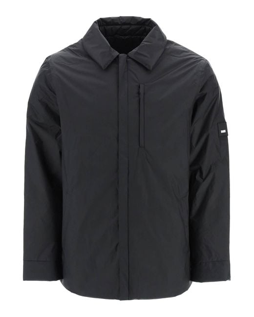 Rains Black Padded Fuse Overshirt Jacket for men