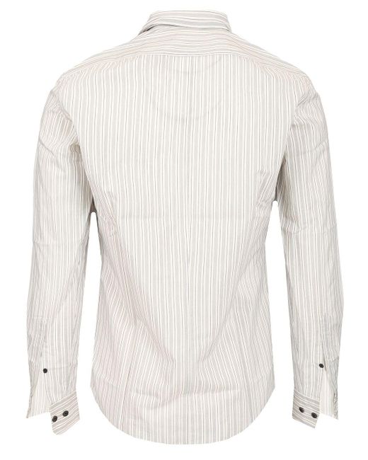 Dries Van Noten White Striped Button-Up Shirt for men
