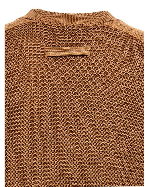 Waffle Stitch Sweater Maglioni Beige di Zegna in Brown da Uomo