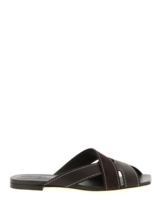 Tod's Black Weaved Sandals
