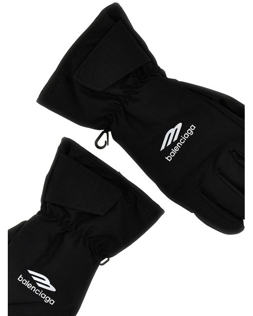 Balenciaga Black Ski 3b Sports Icon Gloves for men