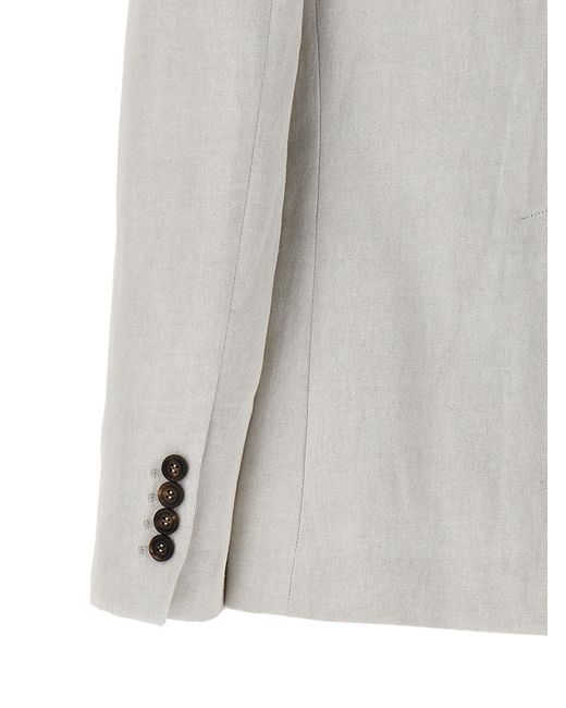Single-Breasted Blazer Blazer And Suits Grigio di Brunello Cucinelli in Gray